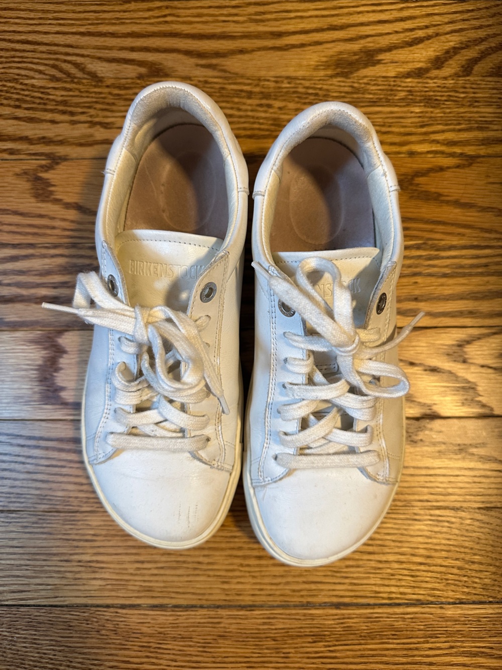Birkenstock Woman’s White Leather Lace-Up Sneakers 36